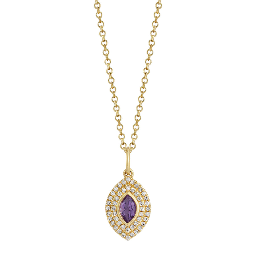 EF Collection Marquise Amethyst Gem Necklace - Necklaces - Broken English Jewelry