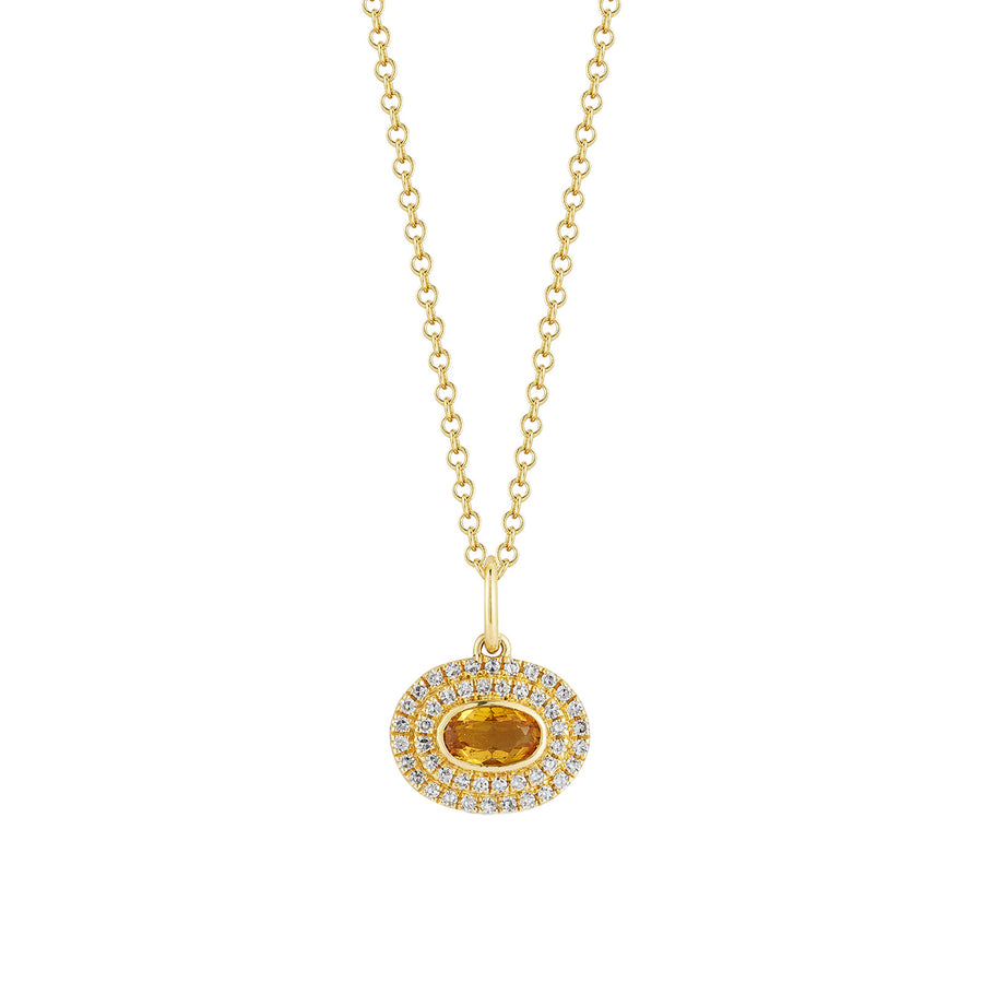 EF Collection Oval Citrine Gem Necklace - Necklaces - Broken English Jewelry