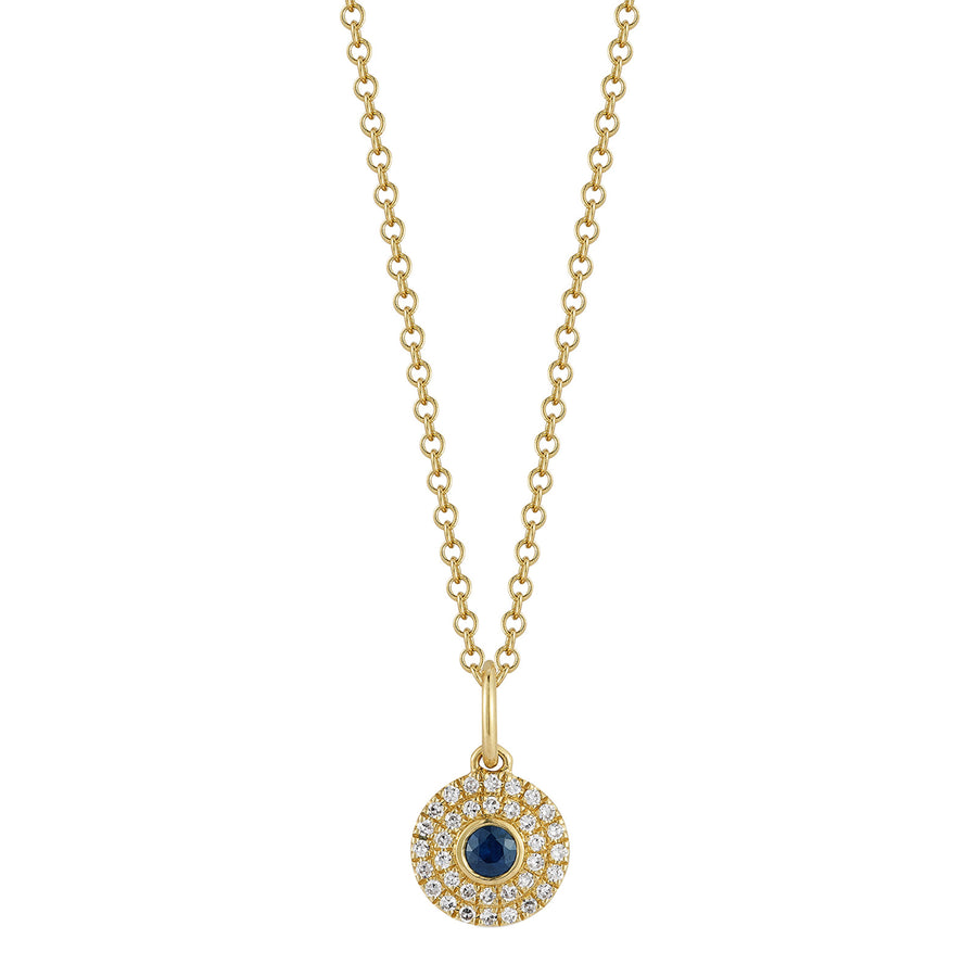 EF Collection Round Sapphire Gem Necklace - Necklaces - Broken English Jewelry