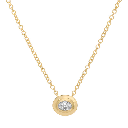 Oval Diamond Necklace - Main Img