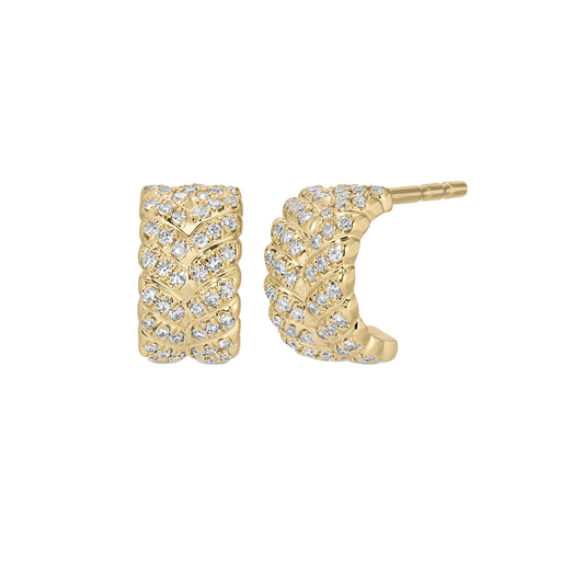Herringbone Mini Huggies (PAIR) - Main Img