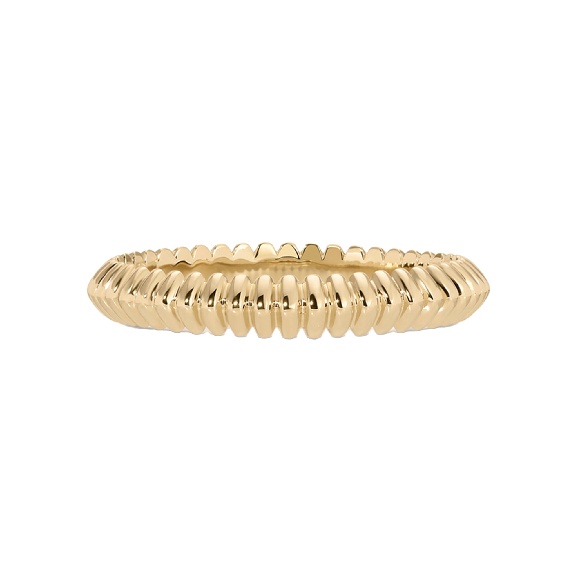 Gold Fluted Knife Edge Ring