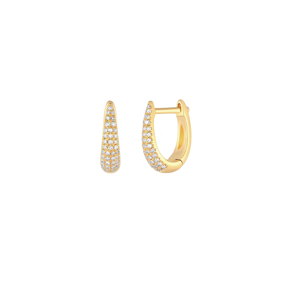 Mini Maeve Huggie Earrings with Diamonds