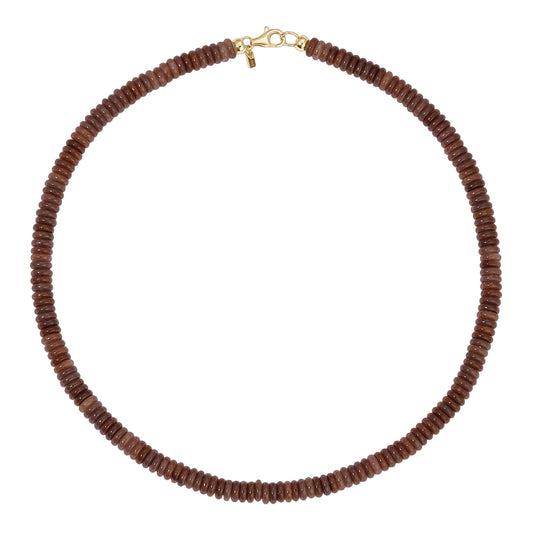 Plum Aventurine Rondelle Bead Necklace - Main Img