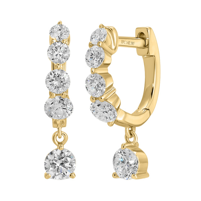 Graduated Drop Mini Huggie Earrings