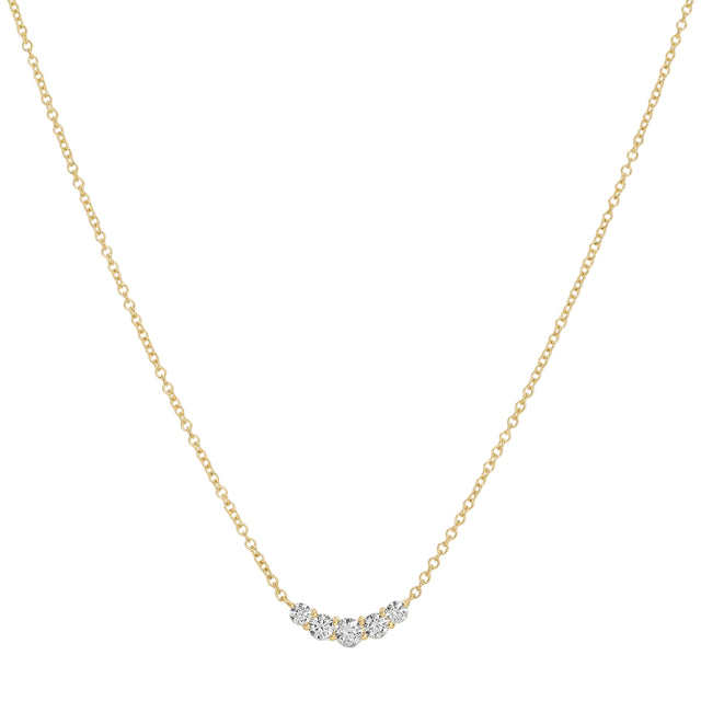 Graduated Diamond Arc Necklace