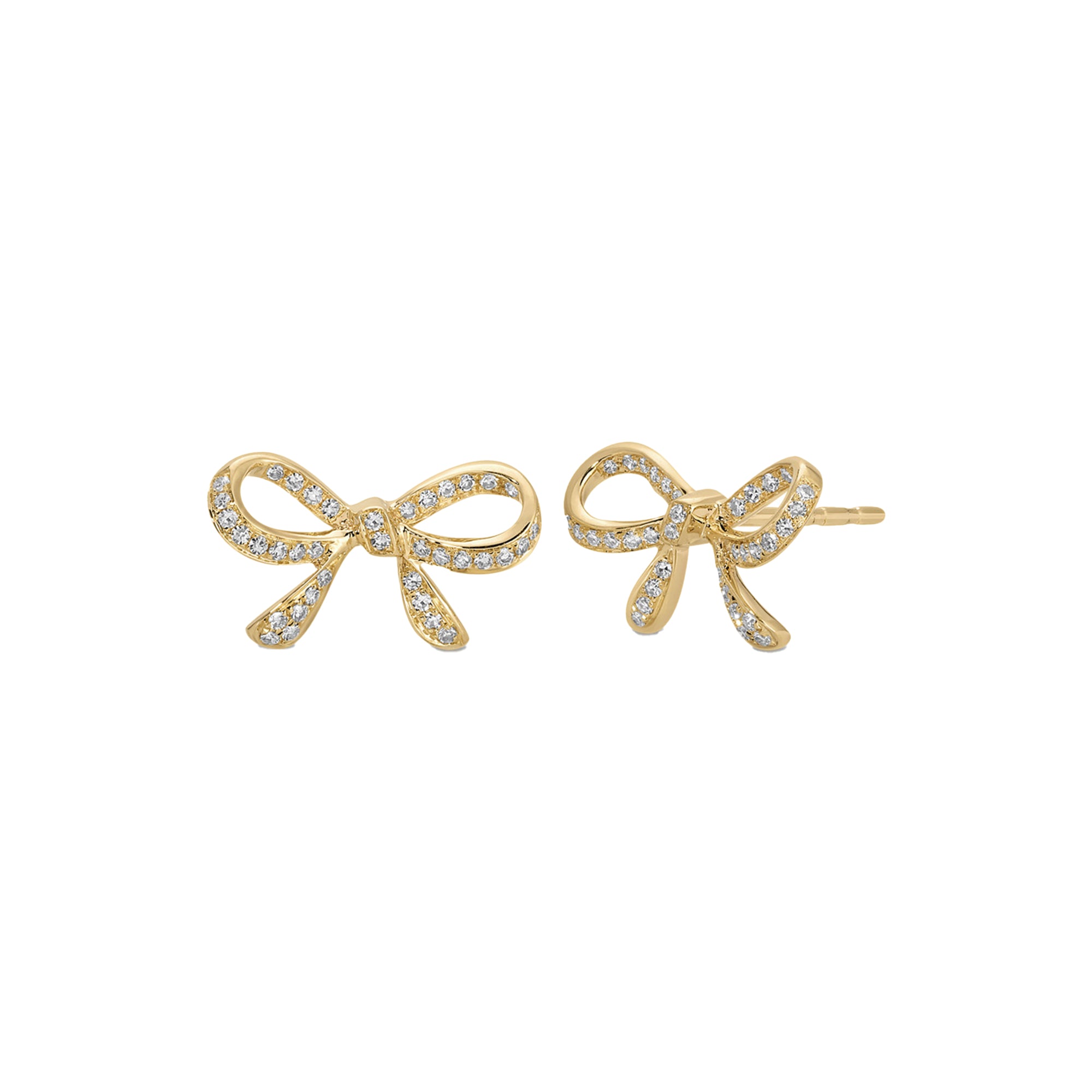 Diamond Bow Stud Earrings