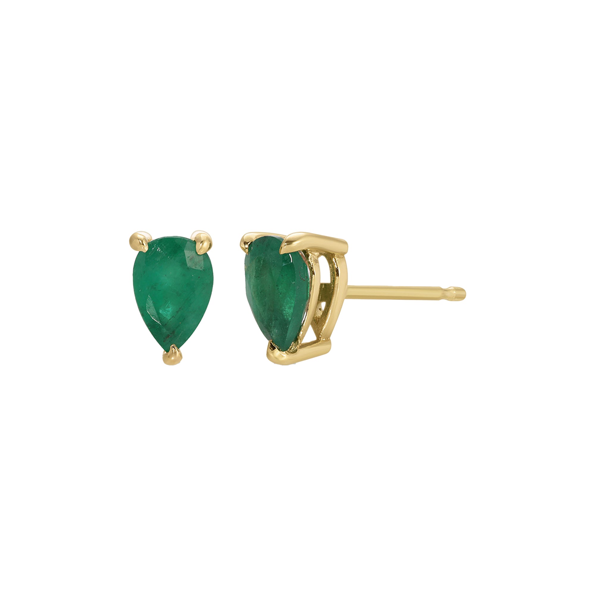 Pear Emerald Stud Earrings