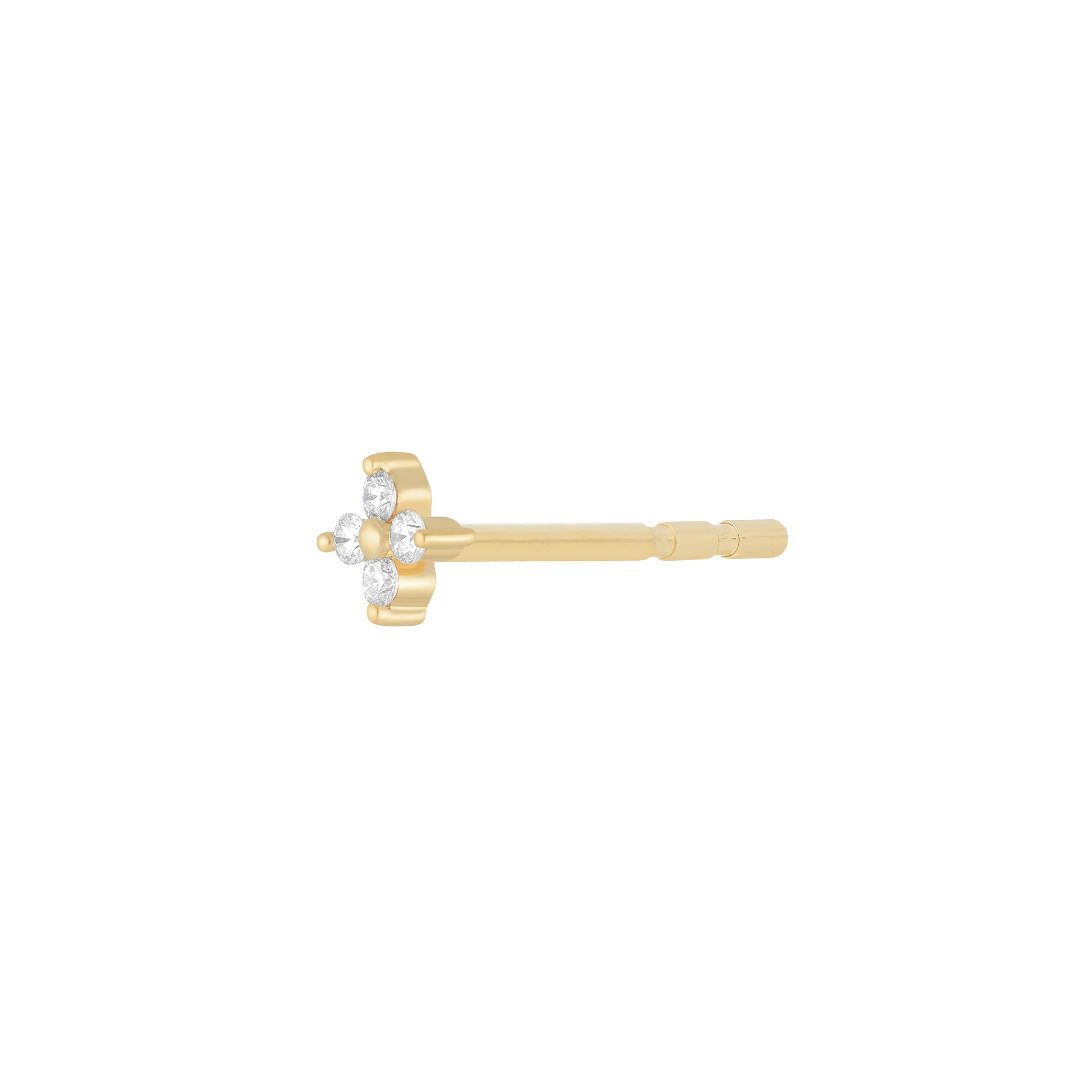 Diamond Mini Fleur Stud Earring