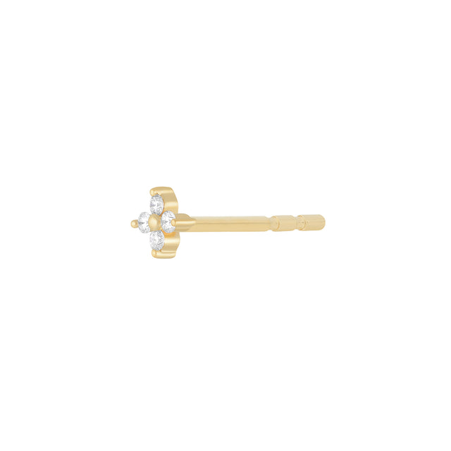 Diamond Mini Fleur Stud Earring