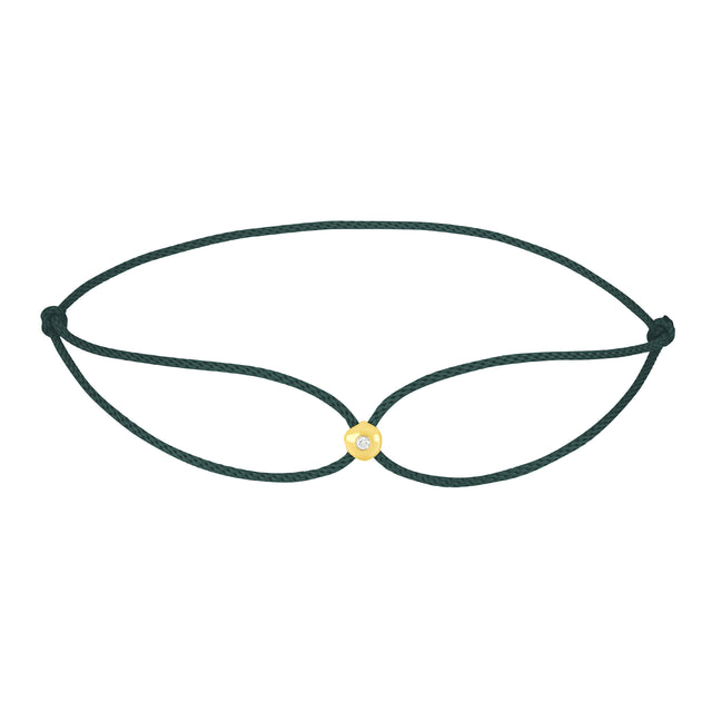 Diamond Dark Green Cord Bracelet