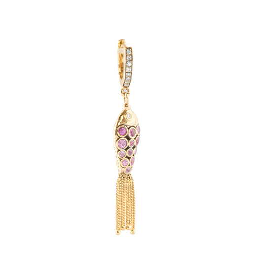 Fish for Love Earring Pink Sapphire
