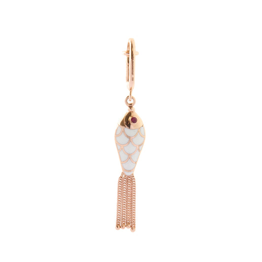Fish For Love Charm - Ivory Enamel