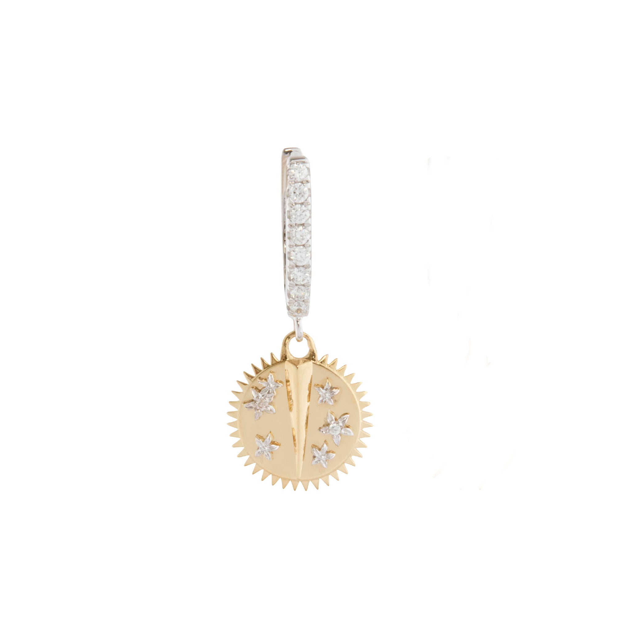 Single Diamond Resilience Miniature Medallion Earring