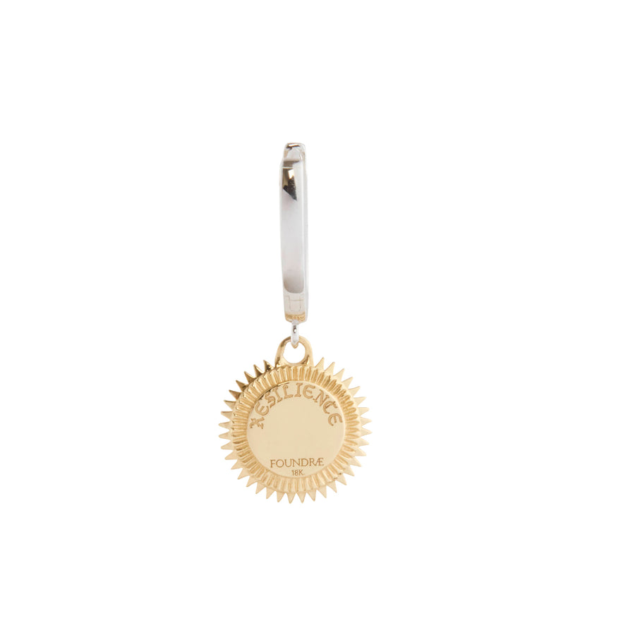 Single Diamond Resilience Miniature Medallion Earring