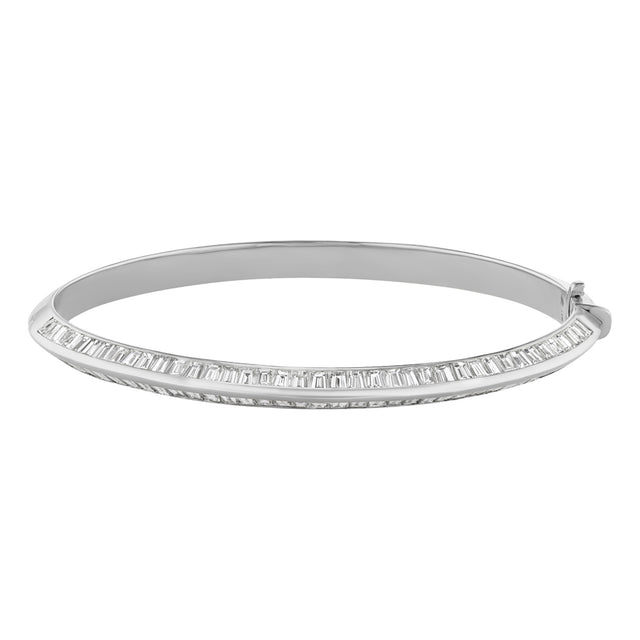 Diamond Knife Edge Bangle (WG)