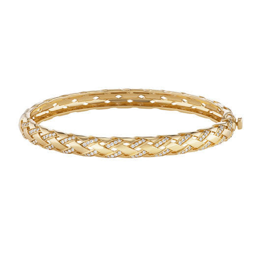 Pave Woven Bangle - Main Img