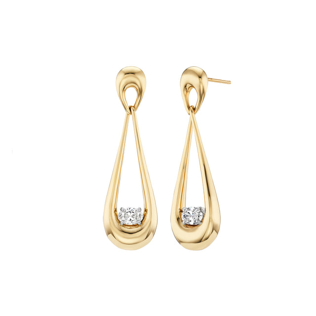 Oval Diamond Varena Swing Earrings