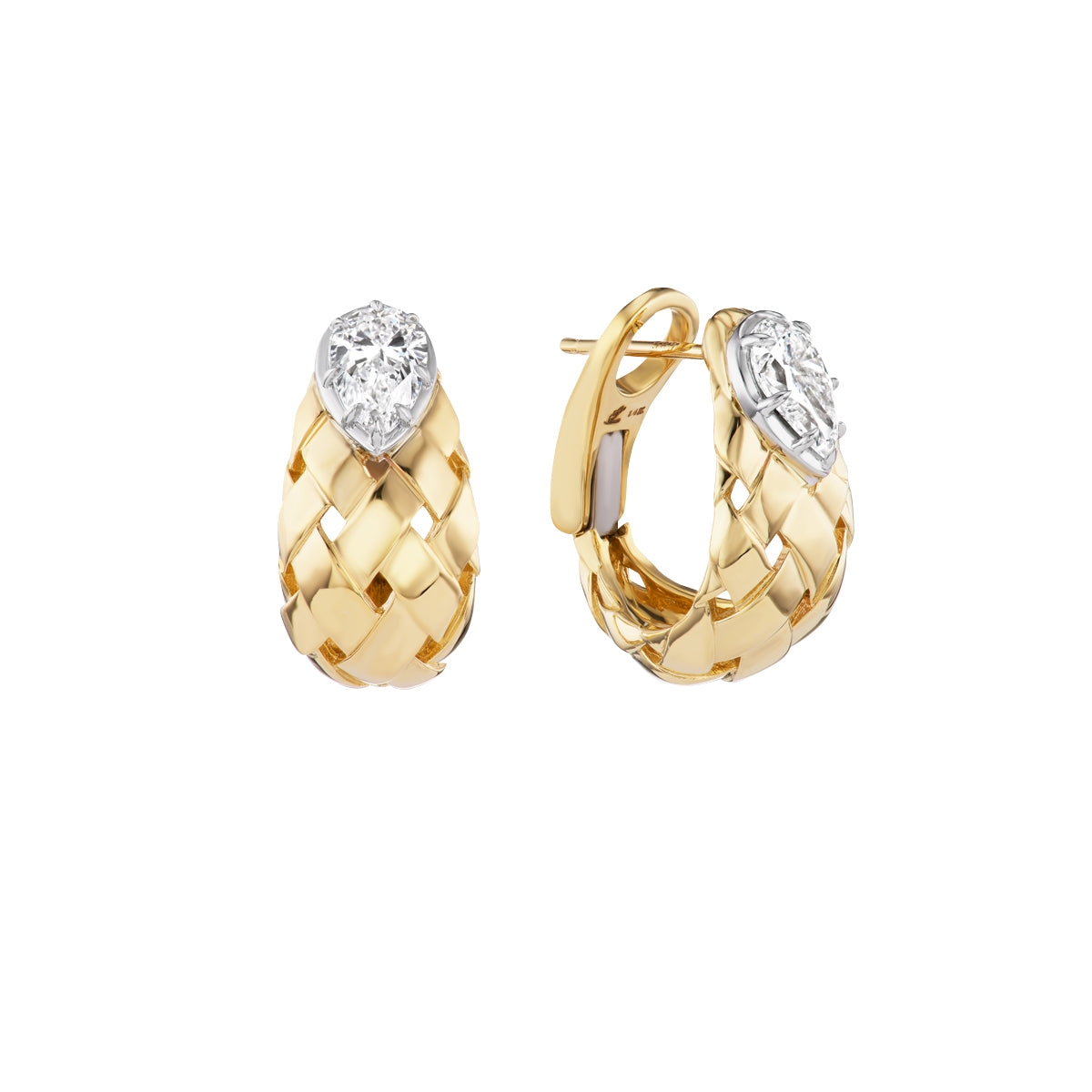 Large Pear Woven Hoops