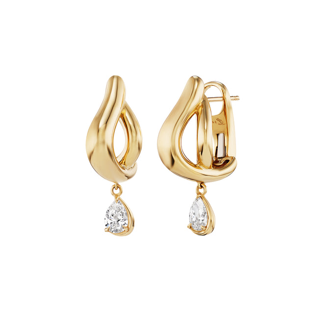 Diamond Ecart Hoop Earrings