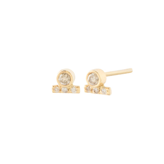 Gravity Earrings - Champagne and White Diamond - Main Img
