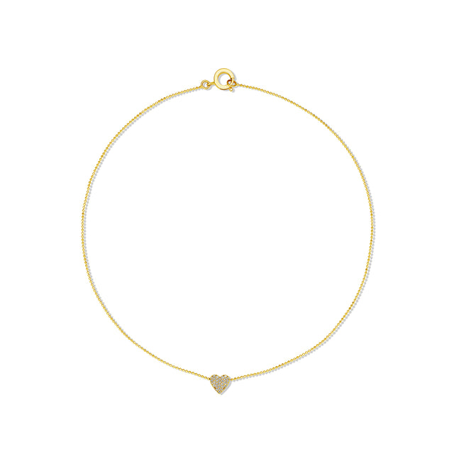 Cadar Heart Endless Necklace - Diamond top view