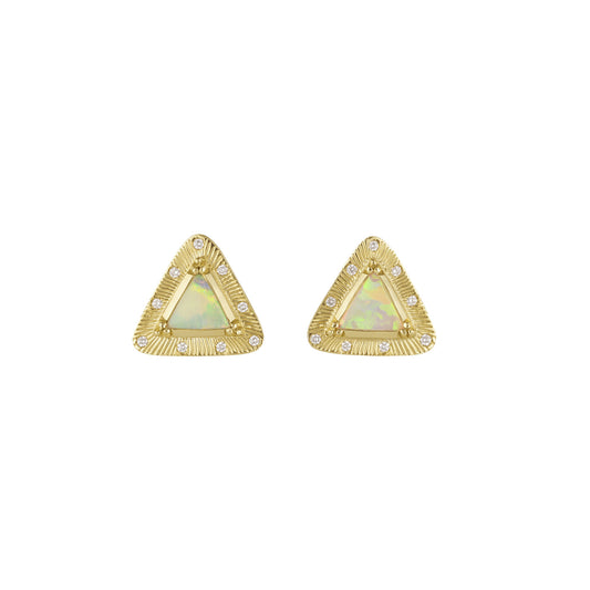 Pyramid Starlight Opal Stud Earrings - Main Img