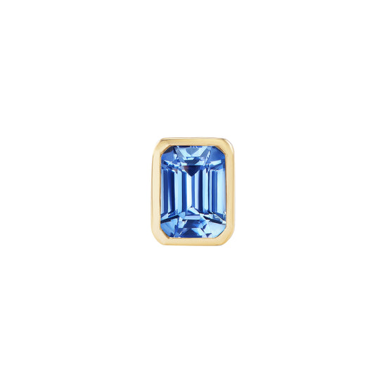 Sapphire Emerald Bezel Mini Stud Earring - Main Img