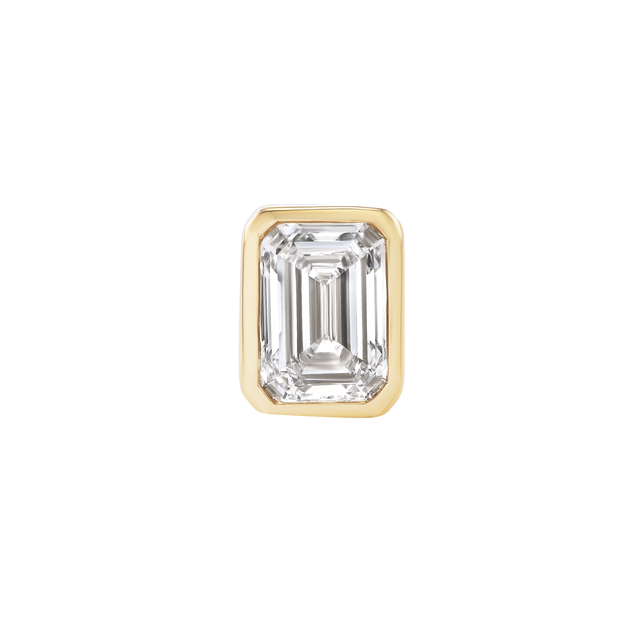 Emerald Cut Diamond Mini Stud Earring