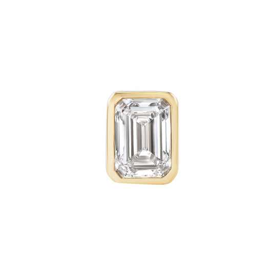 Emerald Cut Diamond Mini Stud Earring - Main Img