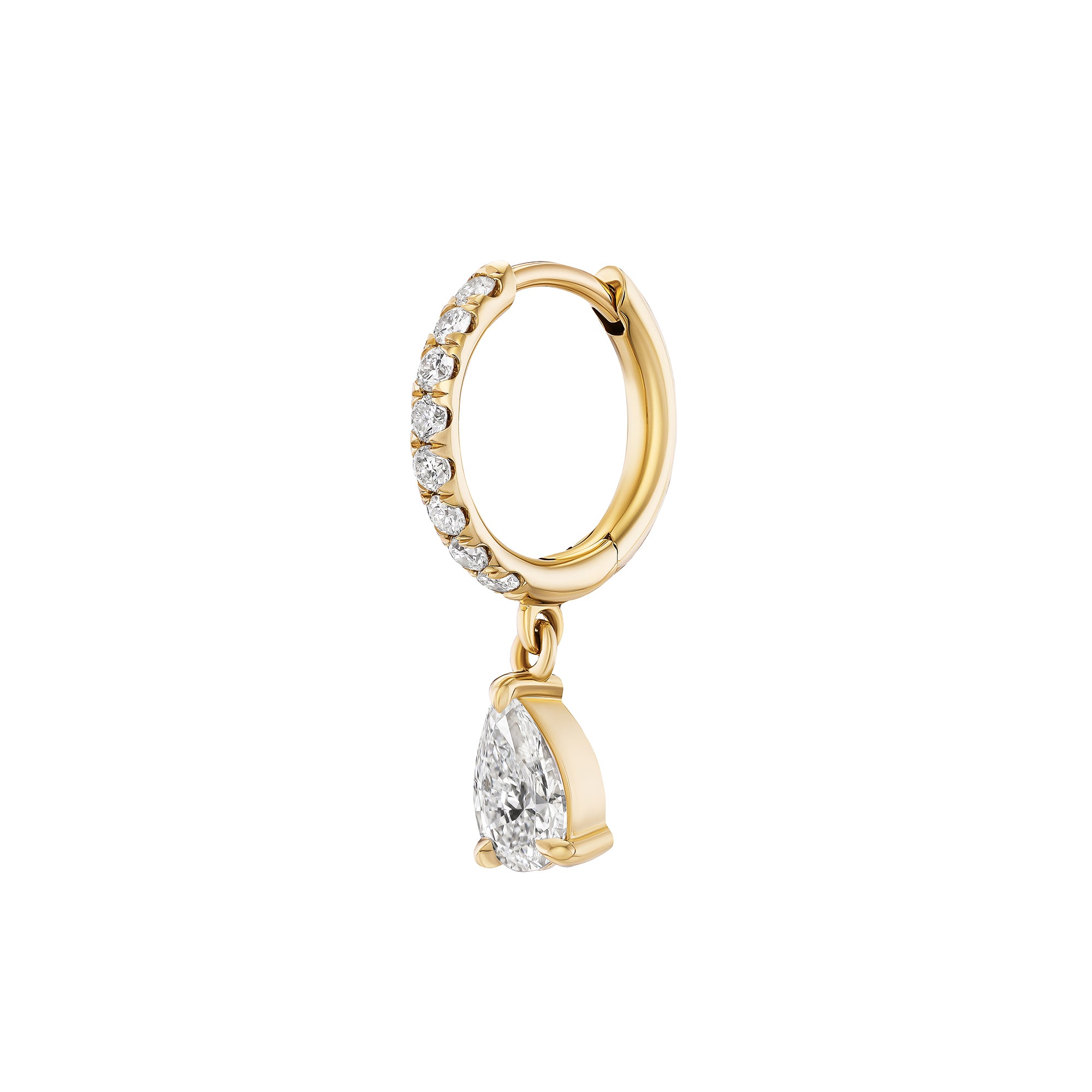 Pave and Pear Diamond Huggie