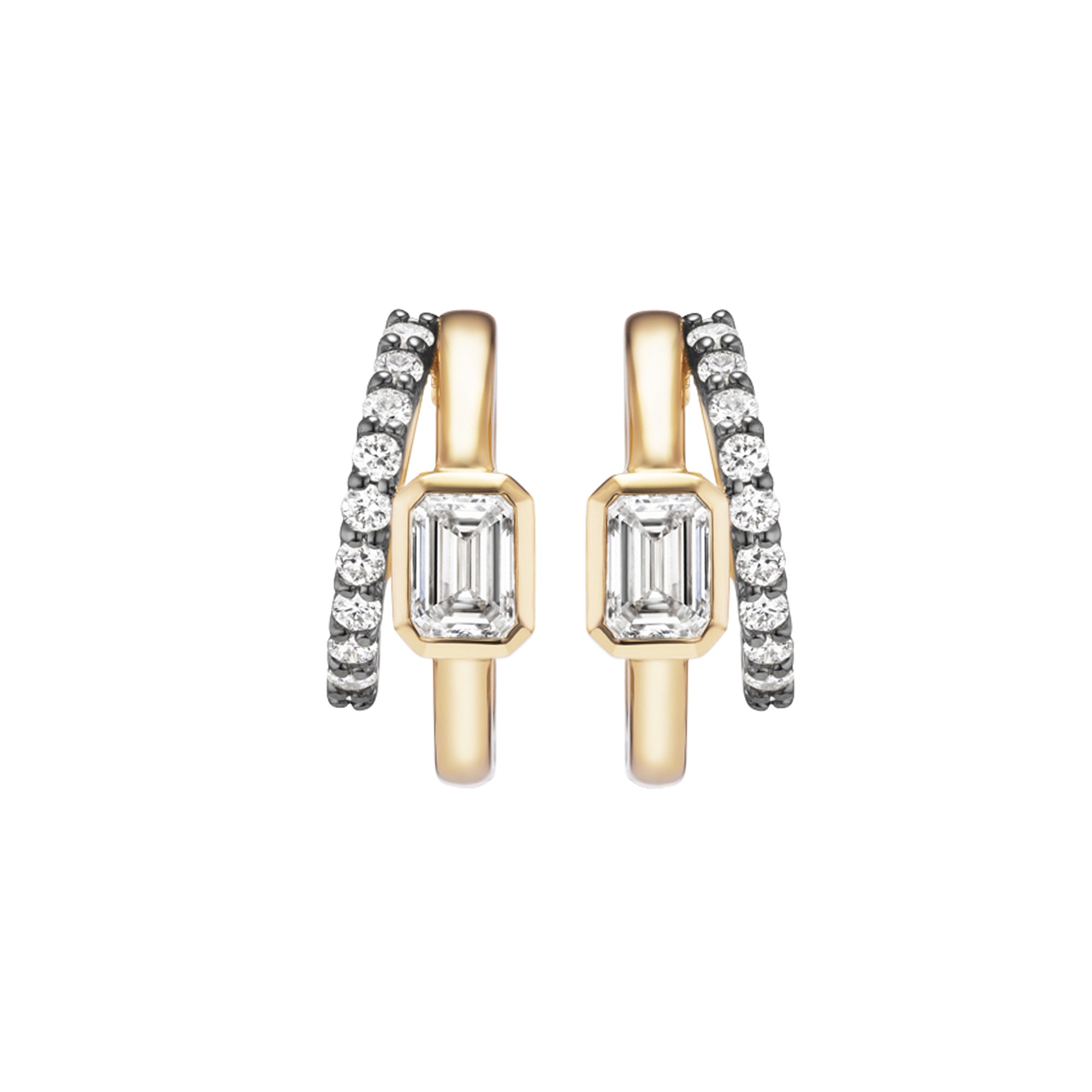 Diamond Double Huggie Earrings