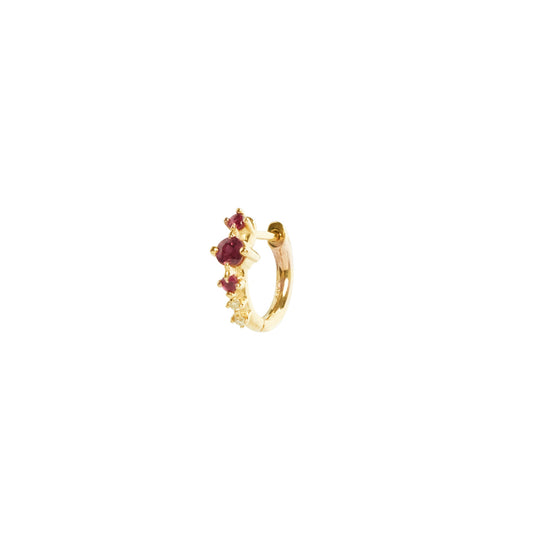 Ruby and Diamond Stardust Hoop - Main Img