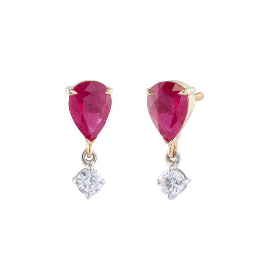 Ruby & Diamond Earrings - Main Img