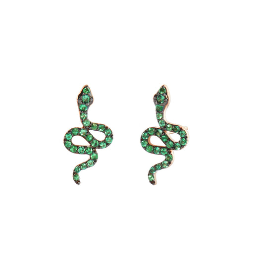 Emerald Green Snake Studs - Main Img