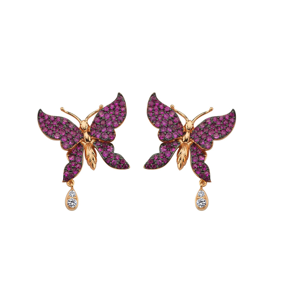 Aida Bergsen Pink Flutter Suds - Earrings - Broken English Jewelry front view