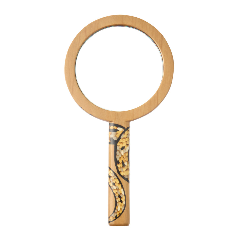 Snake Print Marquetry Hand Mirror