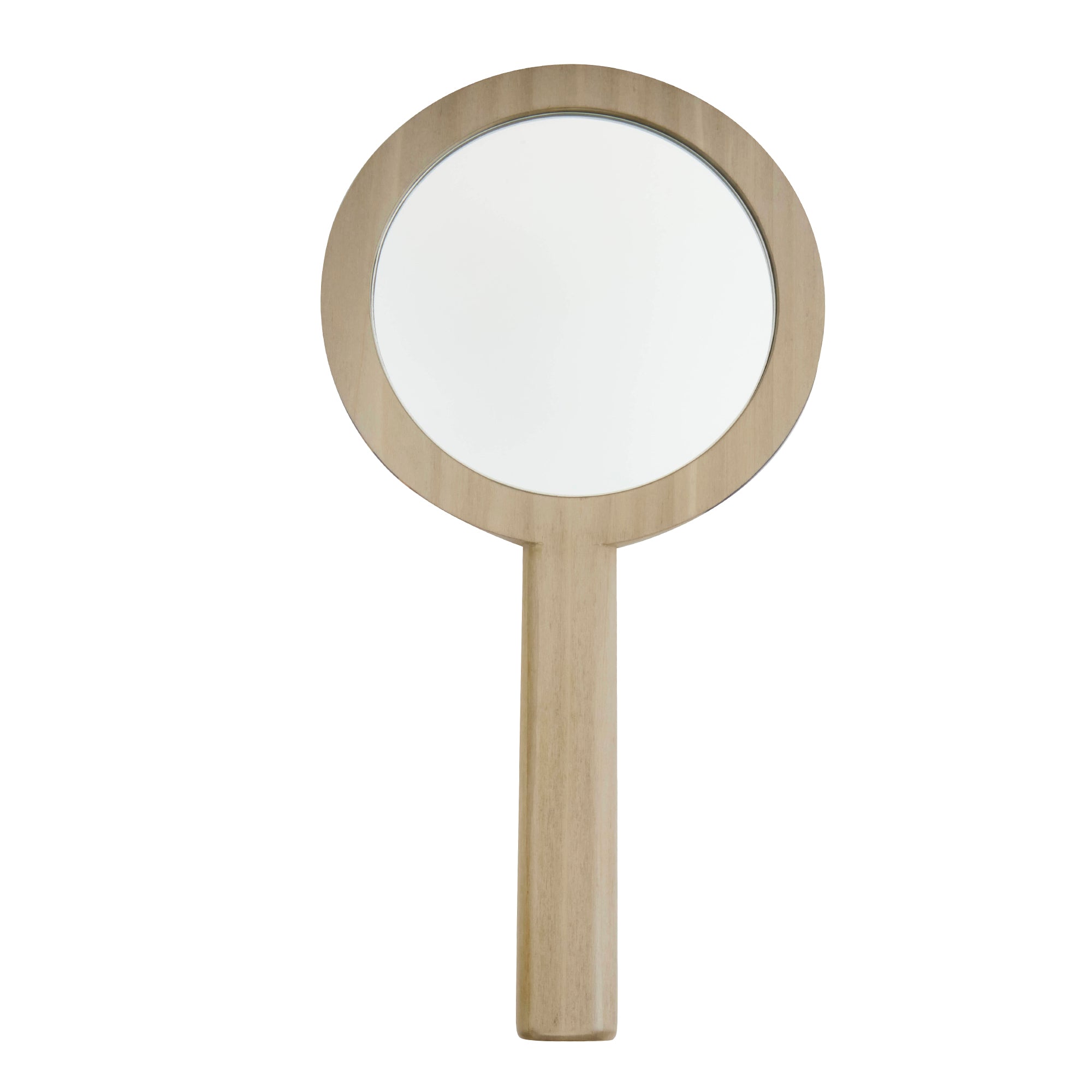 White Orchid Print Marquetry Hand Mirror