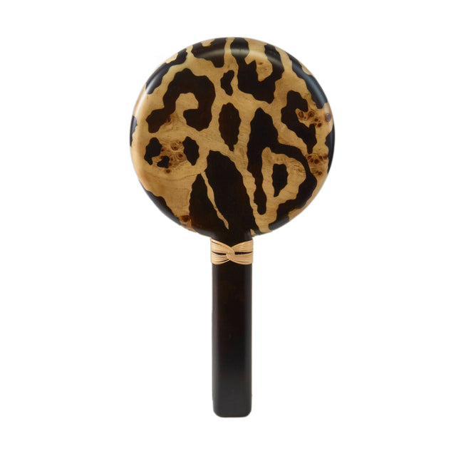 Silvia Furmanovich - Leopard Motif Marquetry Hand Mirror