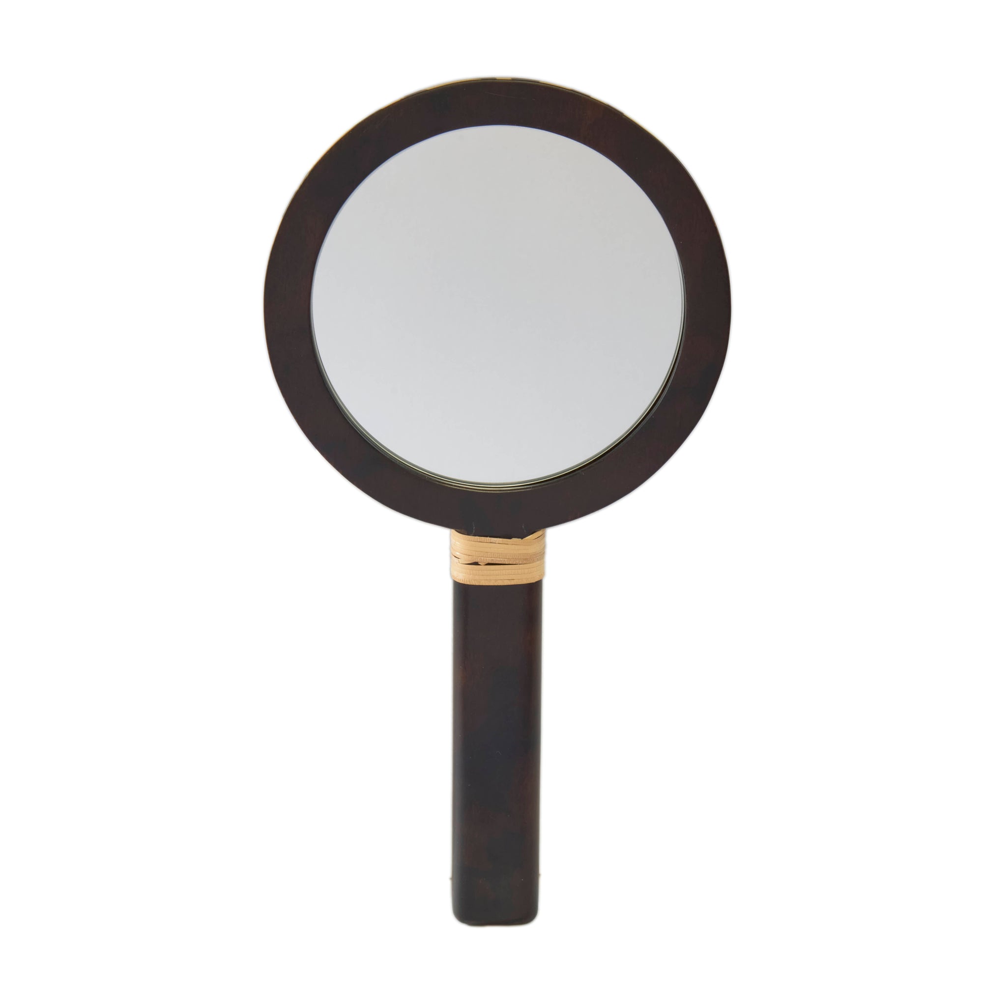 Tiger Motif Marquetry Hand Mirror