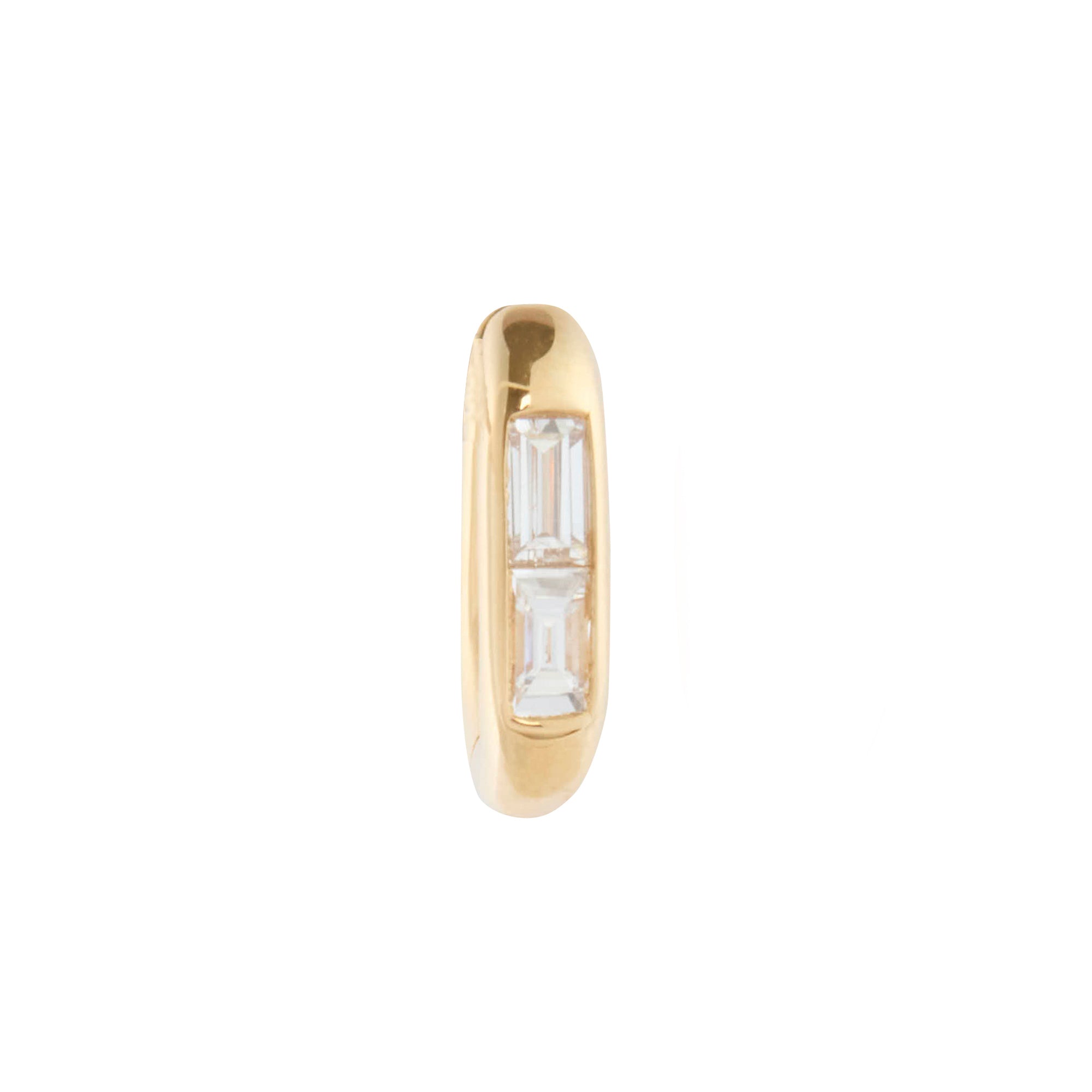 Single Baguette Diamond Petite Ear Fob