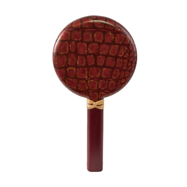 Crocodile Motif Marquetry Hand Mirror