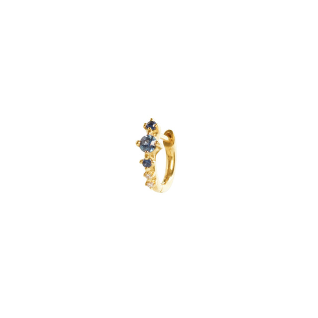 YI Collection Ruby and Diamond Stardust Hoop - Earrings - Broken English Jewelry side view