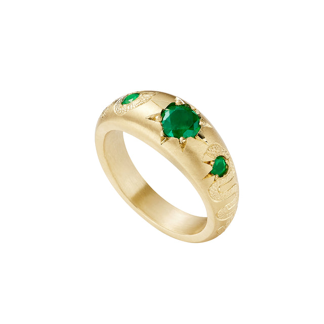 Emerald Eternal Snake Ring