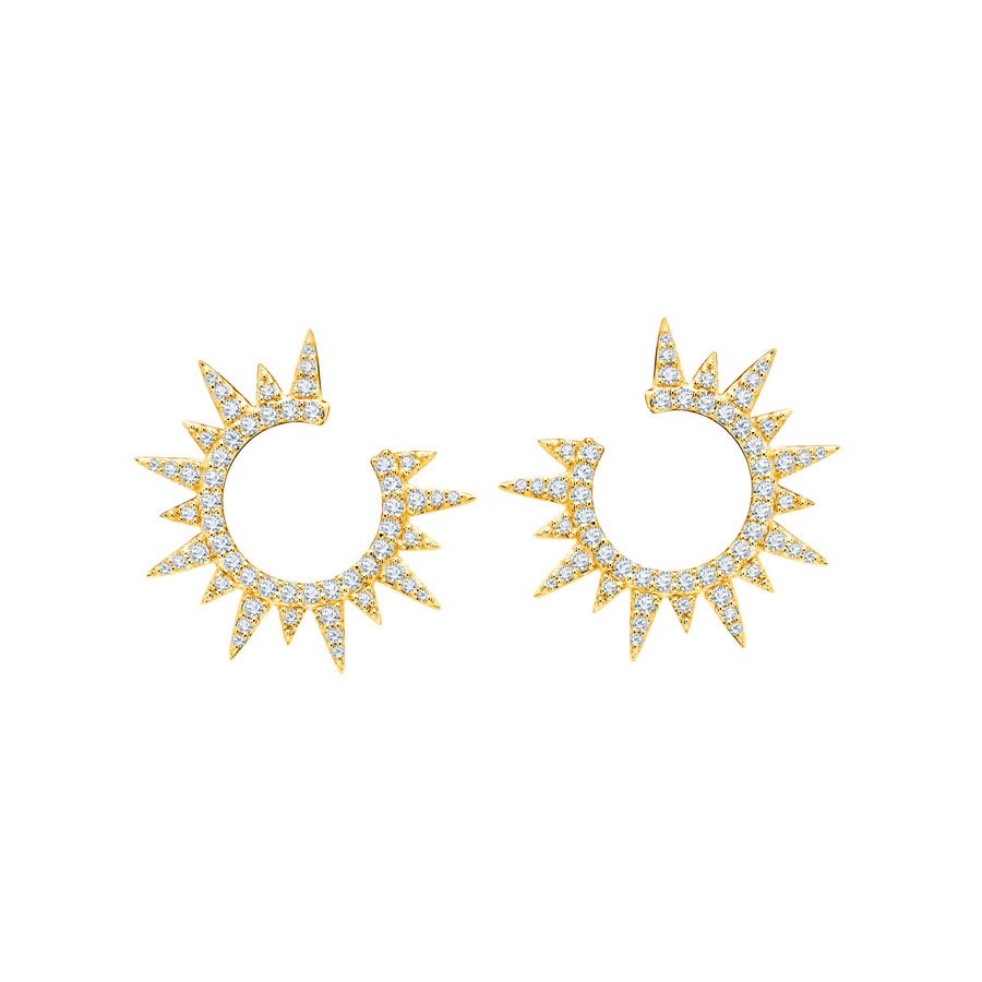Graziela Diamond Starburst Earrings - Earrings - Broken English Jewelry. side view
