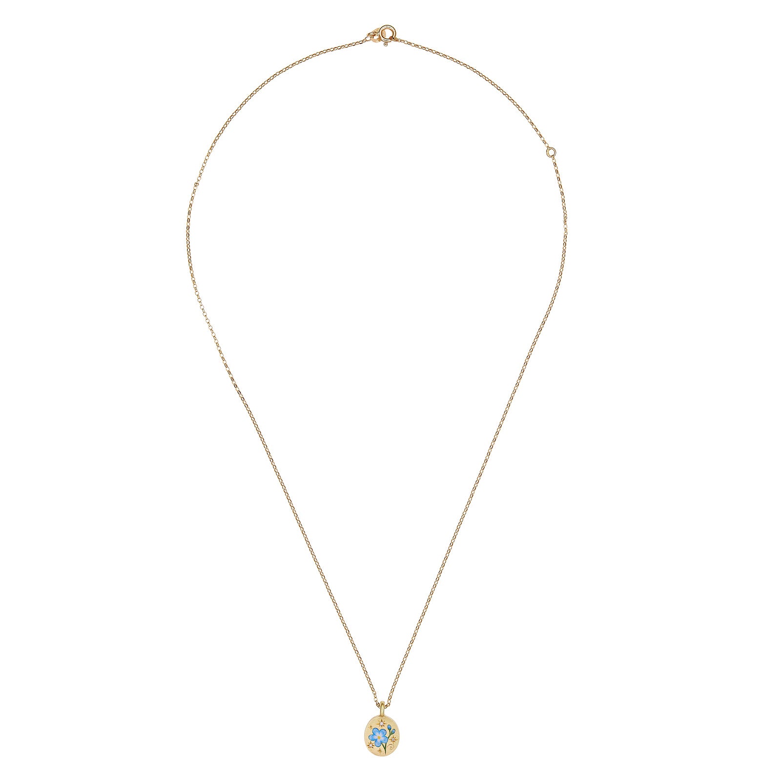 Cece Forget Me Not Pendant Necklace - Necklaces - Broken English Jewelry top view