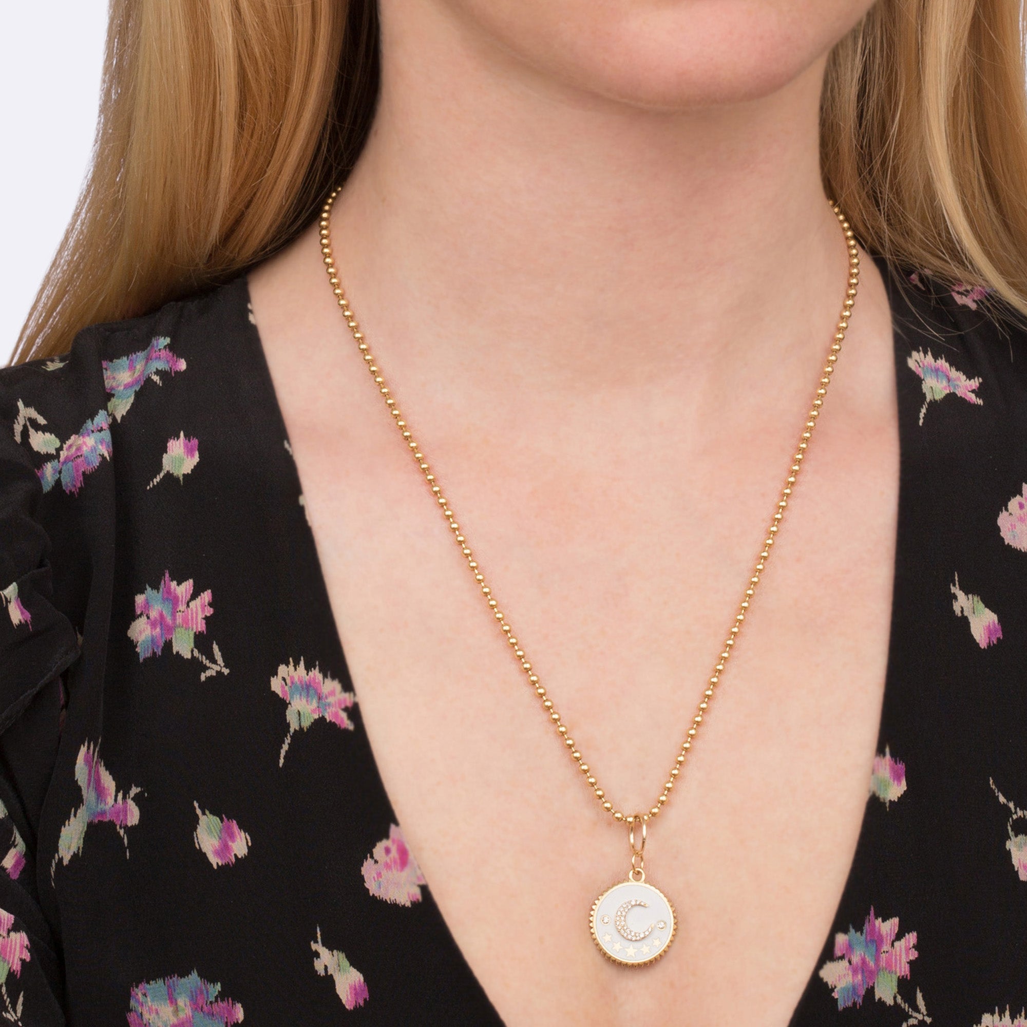 Foundrae Crescent Charm - Charms & Pendants - Broken English Jewelry on model