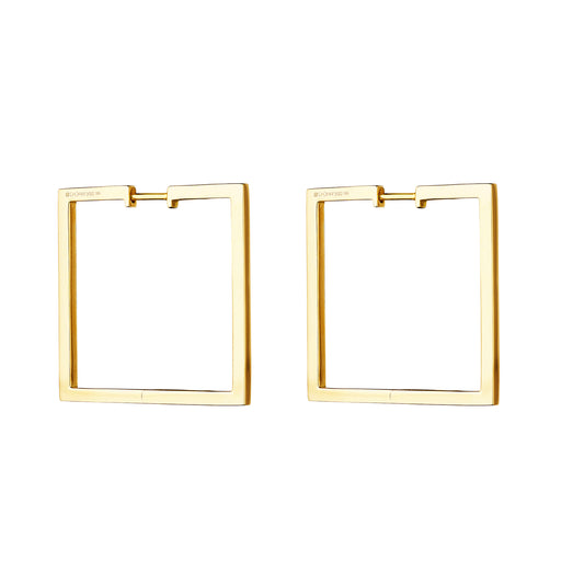 Medium Foundation Square Hoop Earrings - Main Img