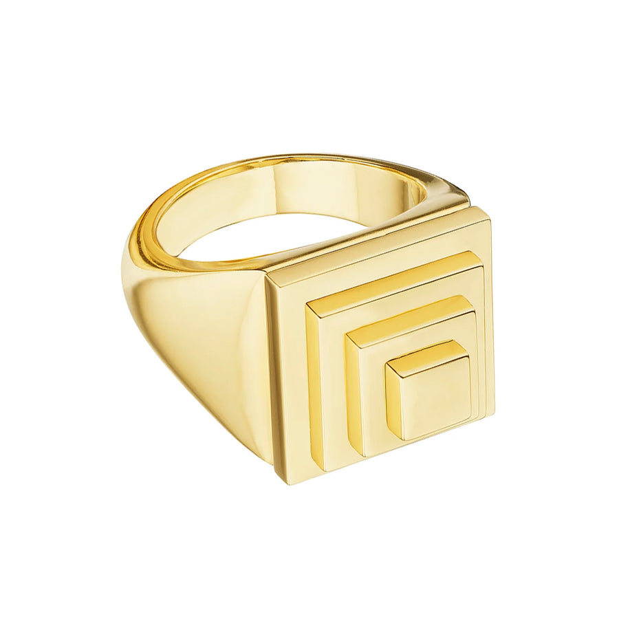Cadar Foundation Signet Pinky Ring - Rings - Broken English Jewelry angled view