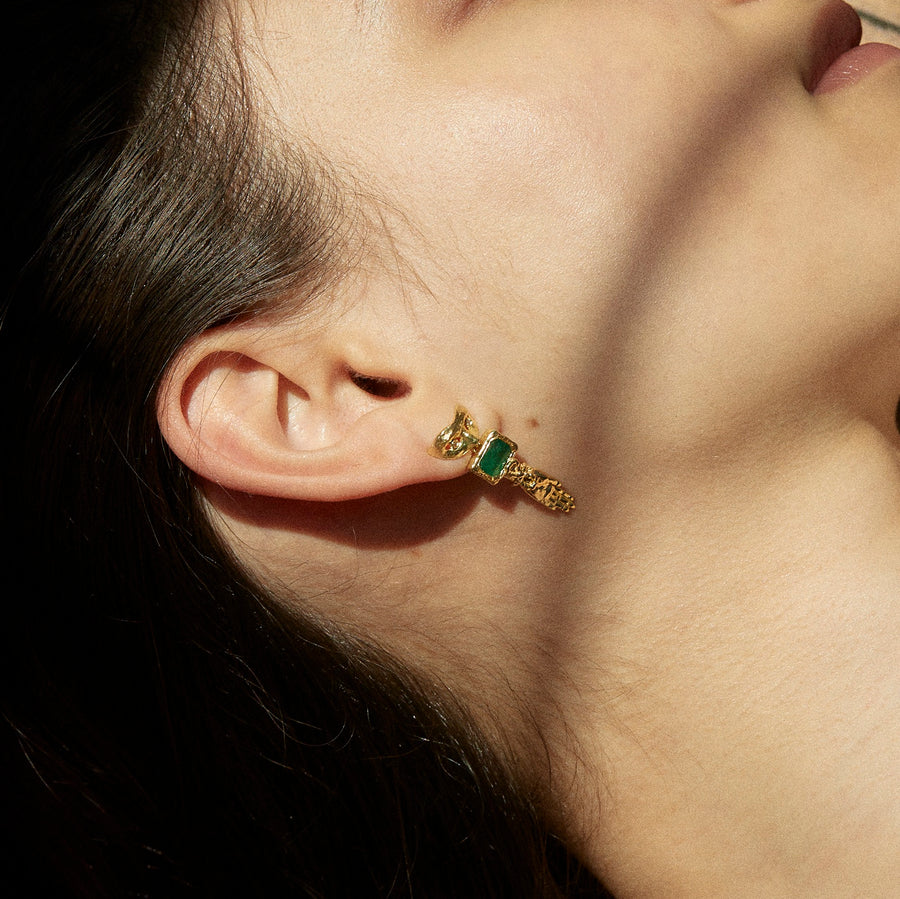 Pamela Love Emerald & Diamond Leonor Earrings - Earrings - Broken English Jewelry
